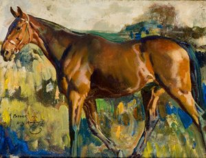 Der Braune, 'patrick', In Dublin Mit Der Schimmelstute Gekauft — Sir Alfred James Munnings, Expressionismus