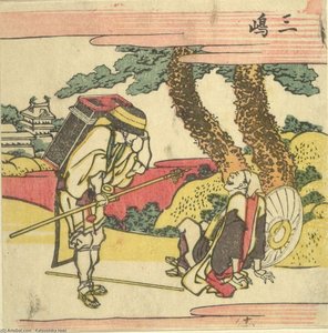 Travelers Conversing — Katsushika Hokusai, Ukiyo-e