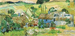 Thatched Cottages By A Hill — Vincent Willem Van Gogh, Post-impressionism
