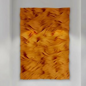 Textured Abstract Wall Sculpture – Warm Orange Tones, Abstract Art