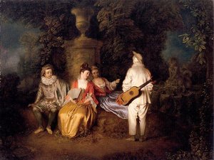 Die Viererrunde — Jean-antoine Watteau