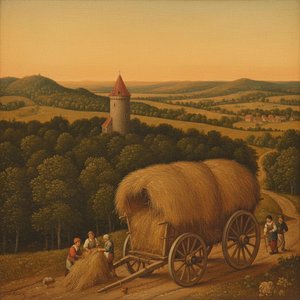 The Golden Harvest: An Eternal Pastoral Solitude — Marc Duvallier, Northern Renaissance Realism