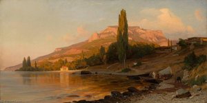 Mending Fishing Nets By The Crimean Coast — Vladimir Orlovsky