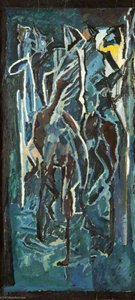 Composition Stable Interior – Horses With Riders — David Bomberg