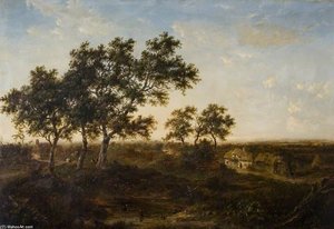 Landscape With Cottage And Figures — Patrick Nasmyth