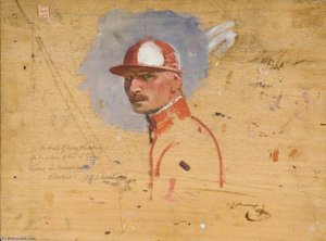 Study Of Percy Whitaker On 'silvo' (recto) — Sir Alfred James Munnings