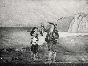 Three Boys with Fish, (painting)