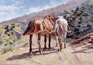 On The Tow-path - A Helt — Theodore Robinson