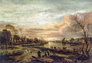 Landscape At Sunset — Aert Van Der Neer, Dutch Golden Age