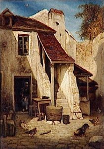 Interieur De Cour Rustique A Fontainebleau — Alexandre Gabriel Decamps