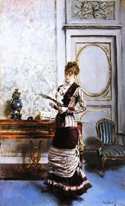 A Lady Admiiring A Fan — Giovanni Boldini