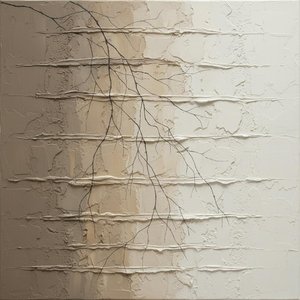 Ephemeral Shadows Amidst The Sculptural Rhythms Of A Silent Winter Landscape — David Moreau, Contemporary Abstraction