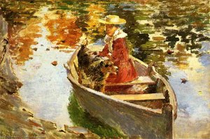 Miss Motes And Her Dog Shep — Theodore Robinson