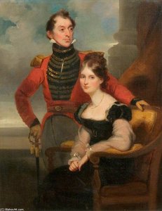 Ensign In Uniform With His Wife — George Chinnery