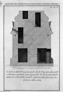 Section As Above, The Main Door And Window — Giovanni Battista Piranesi