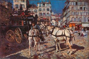 Bus On The Pigalle Place In Paris — Giovanni Boldini