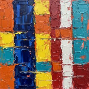 Chromatic Fragments In Motion: A Monumental Mosaic Of Sculptural Impasto And Primal Energy — Christian Noiret, Contemporary Abstract Expressionism