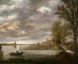 Lumberyard Near Dordrecht — Aelbert Jacobszoon Cuyp, Dutch Golden Age