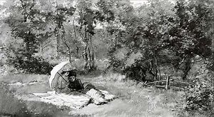 Meadow Larks, (painting) — Arthur B. Davies