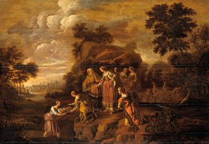 Pharaoh"s Daughter Discovers Moses in the Rush Basket, Guilliam du Gardijn, c. 1615 - c. 1630