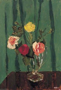 Four Roses in a Glass Vase