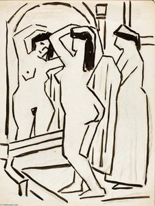 Girl Arranging Hair — Carl Newman