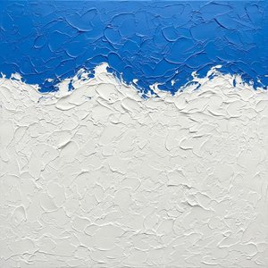 Cerulean Tides Of Sculptural White In A Singular Monumental Impasto Masterpiece — David Moreau