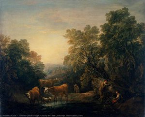 Rocky Wooded Landscape With Rustic Lovers