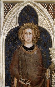 St Louis Of France (detail) — Simone Martini, Late Gothic
