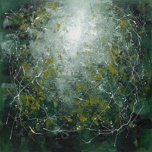 Radiant Fracture In Emerald Shadows: A Singular Study Of Luminous Chaos — Christian Noiret, Contemporary Abstract