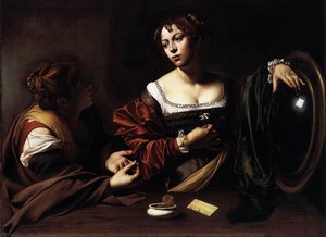 Die Umkehr Mariä Magdalenas (auch Martha Und Maria Magdalena) — Karavaggio, Baroque
