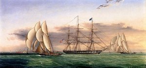 Ships Off Castle Garden — James Edward Buttersworth