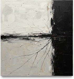Fragmented Horizon: A Monolithic Study Of Shadow And Sculptural Light — David Moreau, Plaster & Texture Art