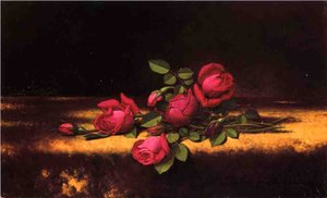 Jaqueminot Roses — Martin Johnson Heade