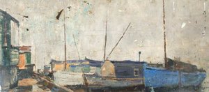 Houseboats At Milton, No.9 — Edward Robert King