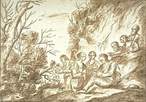 Landscape With A Group Of Characters — Salvator Rosa