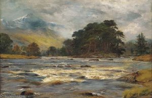 A Highland River Landscape — Louis Bosworth Hurt