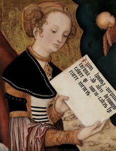Female Saint (saint Agnes?) With Inscription — Lucas Cranach El Viejo