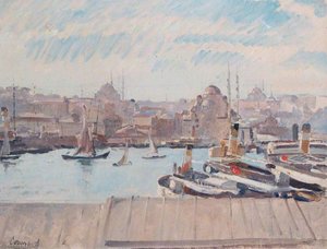 Ferry Steamers At Constantinople, Christmas 1918 — Philip Connard