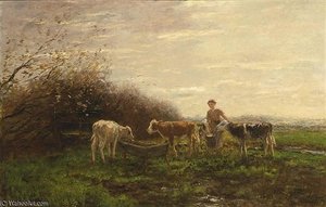Tending The Cows — Willem Maris