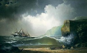 After A Storm On The Lee Shore, (painting) — John Mix Stanley