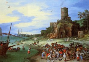 Coastal Landscape With The Tomb Of Scipion — Jan Brueghel Der Ältere, Northern Renaissance