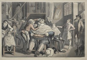 A Barber's Shop — Thomas Rowlandson