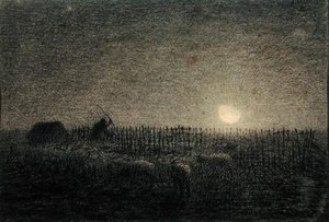 The Shepherd At The Fold By Moonlight — Jean-françois Millet