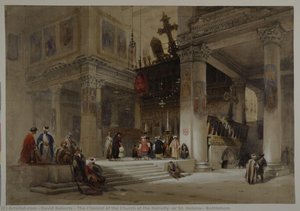 The Chancel Of The Church Of The Nativity (or St. Helena), Bethlehem — David Roberts, Historical Painting