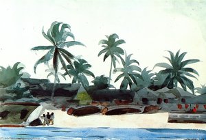 Negro Cabins Und Palme — Winslow Homer