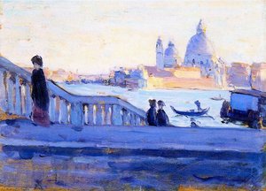 La Salute From The Ponte Della Paglia, Venice — Clarence Alphonse Gagnon, Impressionism