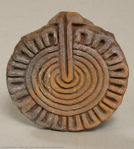 Flat Stamp with Geometric Flower