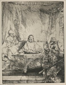 Our Lord And Disciples At Emmaus — Rembrandt Van Rijn, Dutch Golden Age