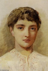 Head Studies Of Young Girls Oil On Board — Edwin Longsden Long
